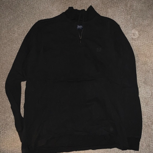 Chaps Mens Black Quarterzip - Picture 1 of 3